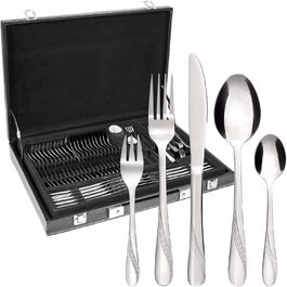 GRÄWE Cutlery Case for 12 People made of Stainless Steel, 60-Piece Cutlery Set, Nickel-Free, Rust-Proof, Hand-Polished, Dishwasher-Safe - Stralsund Series