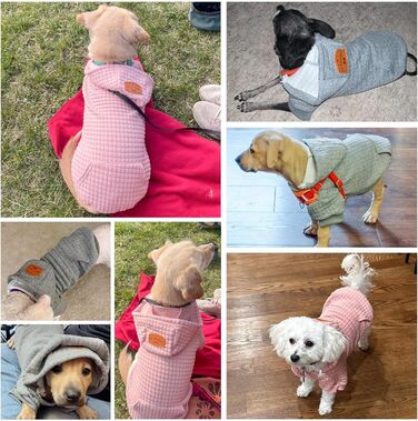 BEAUTYZOO Dog Hooded Sweatshirt for Small, Medium, and Large Dogs, Winter, Autumn, Warm Dog Clothes for Puppies, S, M, Dogs, Girls, Boys, Dog Sweater, Shirt, Hoodies with Pocket, (XS (Back: 10