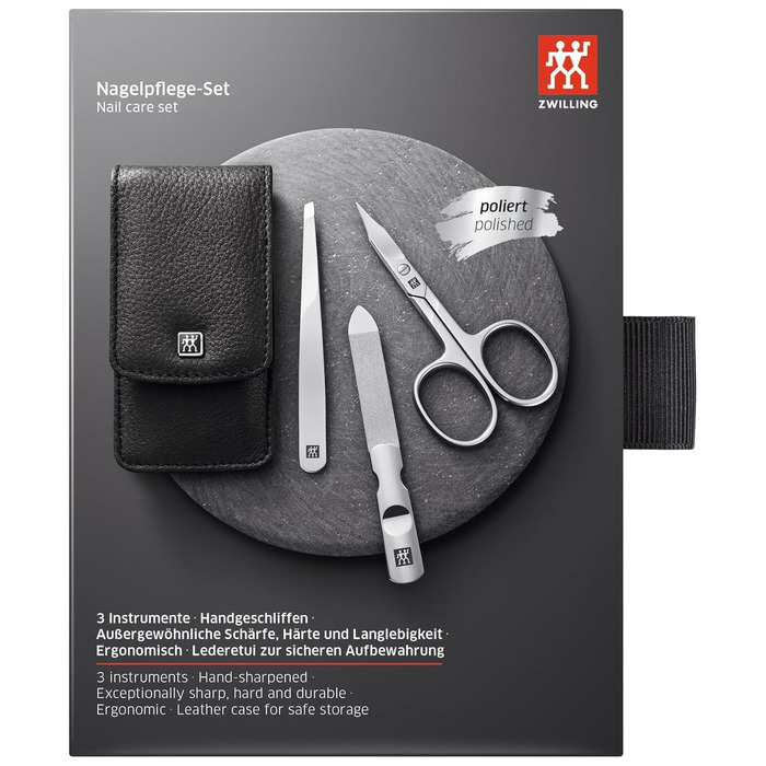 Набір для манікюру ZWILLING (3 шт., для догляду за нігтями та кутикулою), нержавіюча сталь, чорний