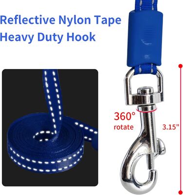 Рулетка для собак, 4.6 м, для малих, середніх та великих собак до 110 кг, міцна, з гальмом та фіксацією, зелена/синя (Large)