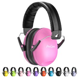 ProCase Навушники захисні дитячі шумоізоляційні, рожеві, для сну, подорожей, 3-12 років, NRR 21dB