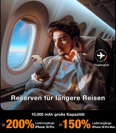 Портативний зарядний пристрій TORRAS MiniMag 10000mAh з MagSafe для iPhone 17 Pro Max, AirPods, iPhone Air 12-16, швидка зарядка, бездротовий, USB-C, сірий титан, 10000 mAh