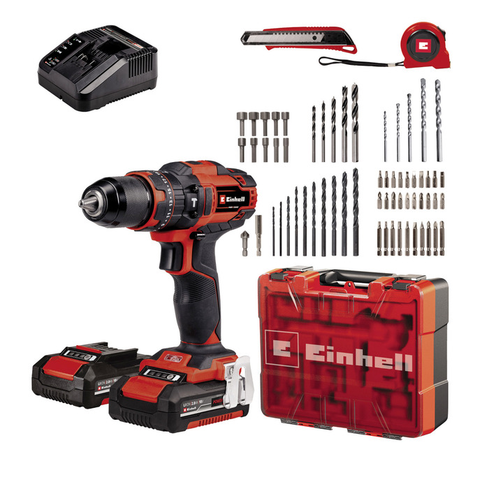 Ударний дриль-шурупокрут Einhell TE-CD 18/40 Li-i +64 (2x2,0Аг)