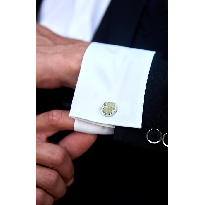 HISDERN Комплект краватки з візерунком пава, нагрудного хустинки та краваткових затискачів для чоловіків. Ідеально підходить для весілля, свят, Різдва, Хелловіну. Колір: салатовий.