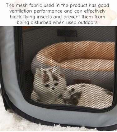 Переносний загін для собак, складаний вольєр для тварин, клітка для котів, вольєр для вагітних котів, зона для собак, розмножувальна клітка для собак, переносна клітка з сумкою (L, сірий)