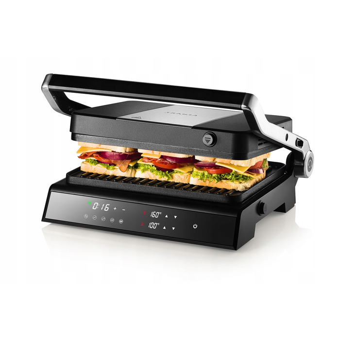 Електричний гриль Transa Electronics DualPlate, чорний, 2200 Вт, з регулюванням температури