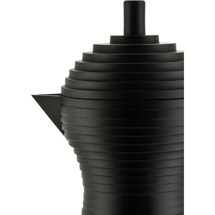 Alessi Pulcina MDL02/3 BB - Design Espresso Coffee Machine, made of cast aluminum with handle and knob made of PA, 3 cups, Black
