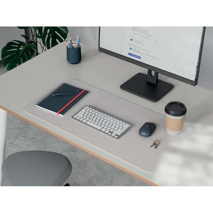 Килимок для миші Leitz Extra-Large, 100 x 40 см, сірий, антиковзаюча поверхня, для геймінгу та офісу