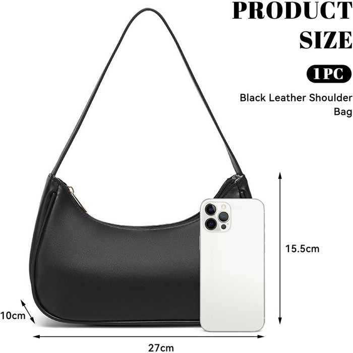 Сумка жіноча на плече з екошкіри, ретро хобо, маленька сумка для дівчат-підлітків, однотонна Dirndl сумка