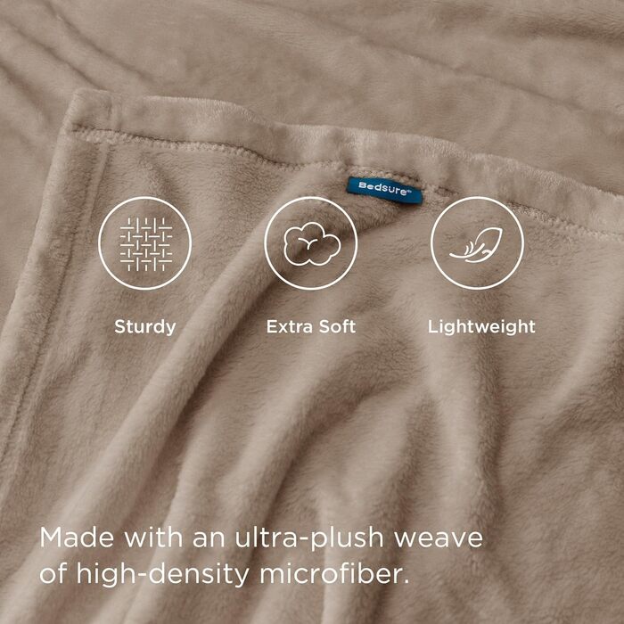 М'яка ковдра BEDSURE з флісу - тепла зимова ковдра, ковдра на диван XXL, велика ковдра для дому та відпочинку 220x240 см, ковдра на диван (Світло-коричневий, 150 x 200 см)