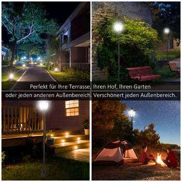 Outsunny 1.2m Solar Lights for Outdoors, 10 Lumens, Solar Garden Lantern, Pathway Lights Garden, Black