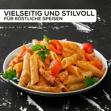 MIAMIO Набір посуду з 24 предметів з кераміки (тафельсервіс) для 6 осіб, Palmanova Kollection, великі тарілки (6 шт.), блакитні, сумісний з мийною машиною та мікрохвильовою піччю