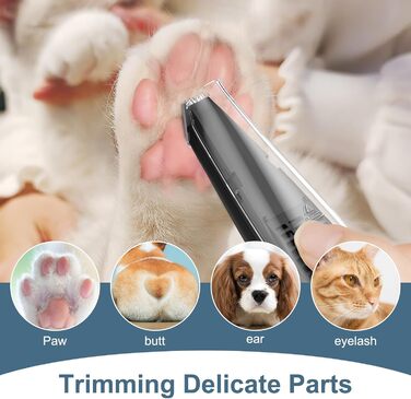 Триммер для собак 2-в-1 з пилососом, 6000 об/хв, USB, для догляду за лапами та очима, для дому та ветеринара