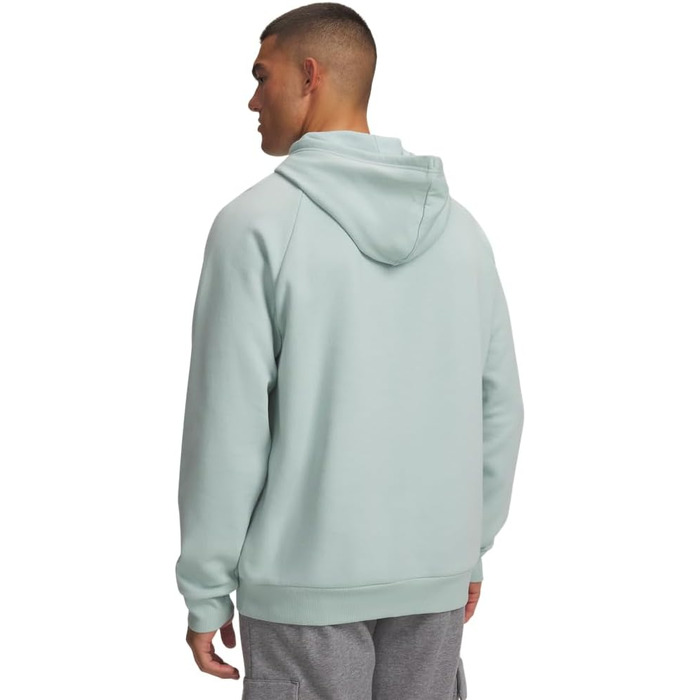 Чоловіча толстовка-худі Under Armour Rival Fleece з логотипом, синя (Enamel Blue / Refresh Mint), розмір M