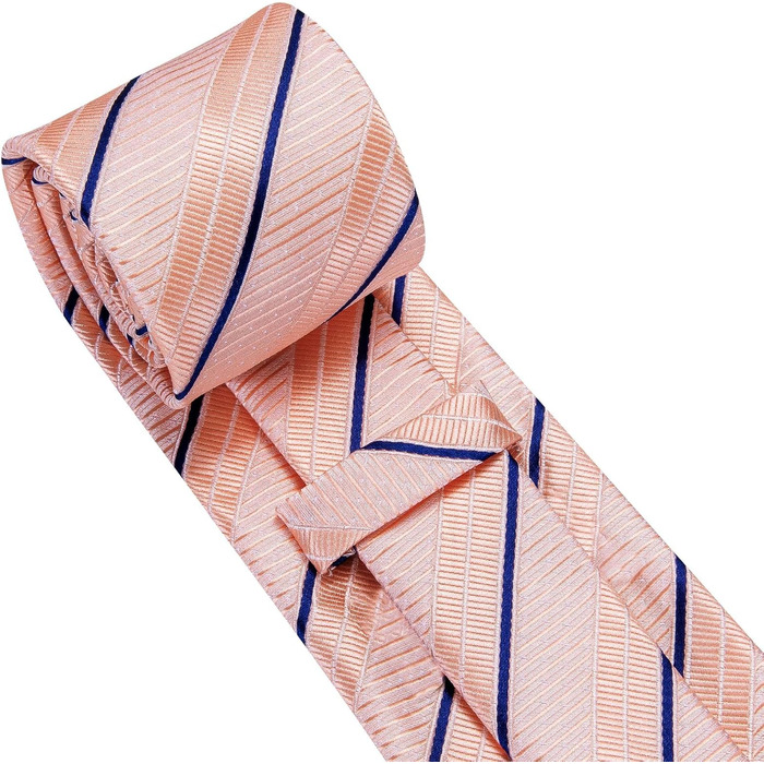 Краватка чоловіча Dubulle з квітковим візерунком Paisley, шовкова краватка, в смужку, комплект з нагрудною хустинкою для весілля та бізнесу (B Рожевий)