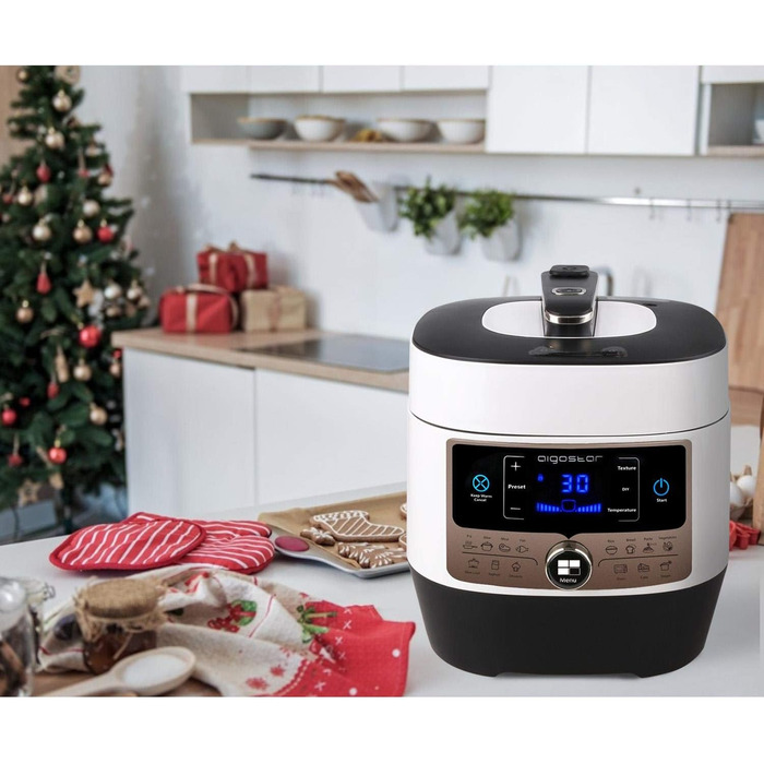 Мультиварка Aigostar Panda 5.5л, 7-в-1, 14 програм, LED-дисплей, 1000W, антипригарне покриття