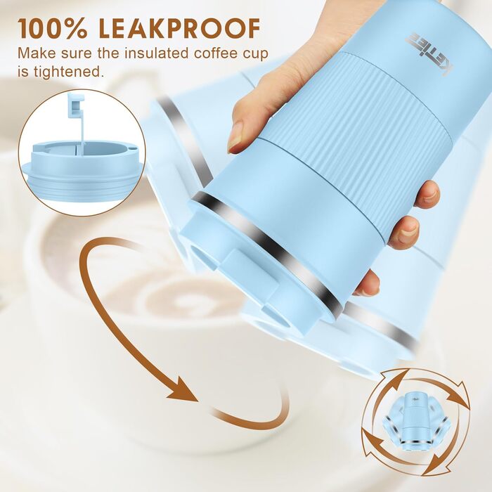 Термокружка для кави та чаю KETIEE 510мл, подвійні стінки, з кришкою, оливковий колір