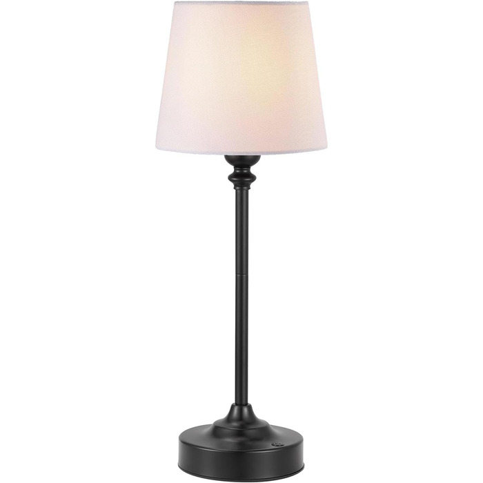 LED настільна лампа бездротова з торшером з льону, торшер для спальні, їдальні, вітальні, з USB-C, регулювання яскравості, 40см, мідь