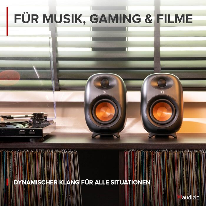 Audizio RS80 HiFi Bluetooth гучномовець, 160 Вт, студійний монітор | Яскравий звук | DSP | 40Hz-20kHz | RCA | USB колонки для ПК, ідеальні для геймерів та меломанів - сірий