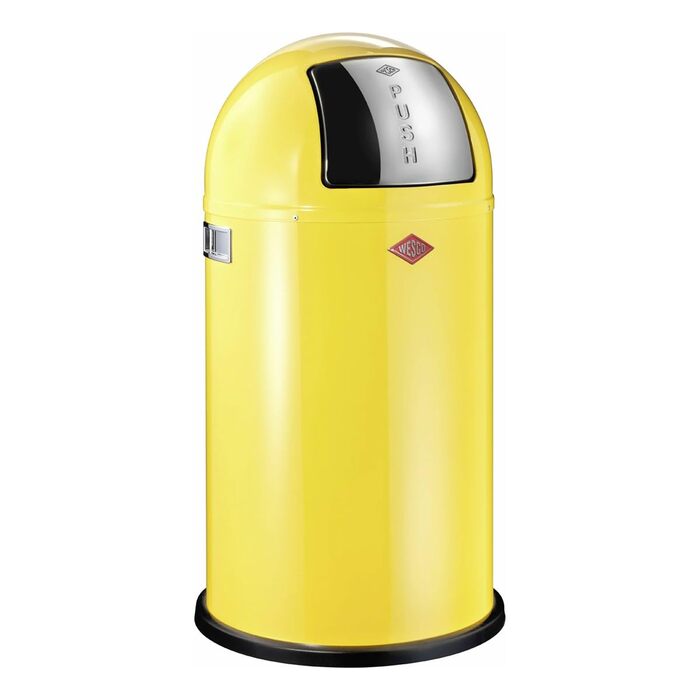 Відро Wesco Pushboy 50 л з нержавіючою сталлю, жовте, знімний внутрішній контейнер