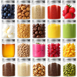 Набір пластикових контейнерів 20 шт. по 250 мл з кришкою, герметичні, BPA-Free, прозорі, для зберігання спецій, мюслі, цукерок, джему