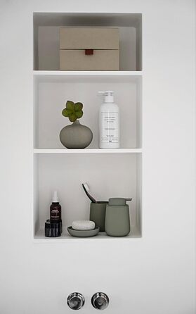 Zone Denmark Nova One Soap Dispenser for Bathroom, Dispenser made of Ceramic for Hand Soap/Liquid Soap, Diameter 8 cm, Height 11.5 cm, Capacity 250 ml, Matcha Green