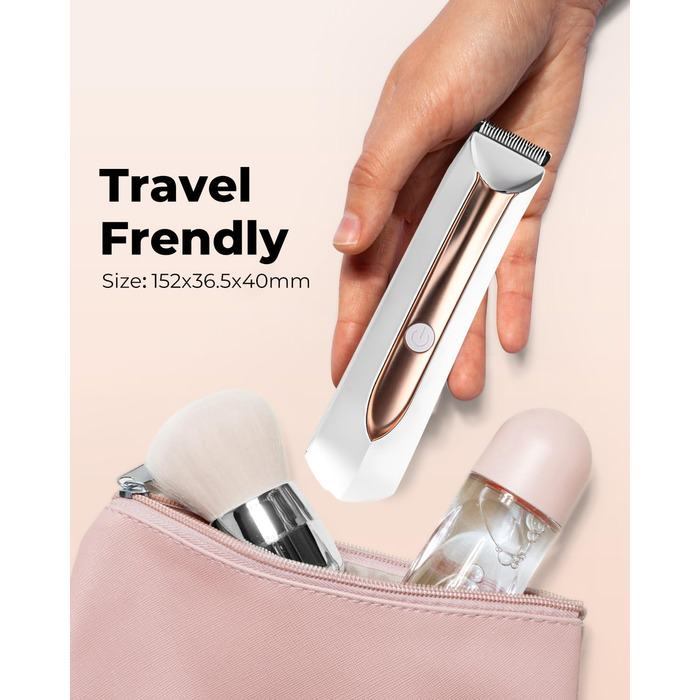 Електричний жіночий тіло-тример PRITECH для бікіні. Вологозахищений (IPX7), USB, з зарядною станцією