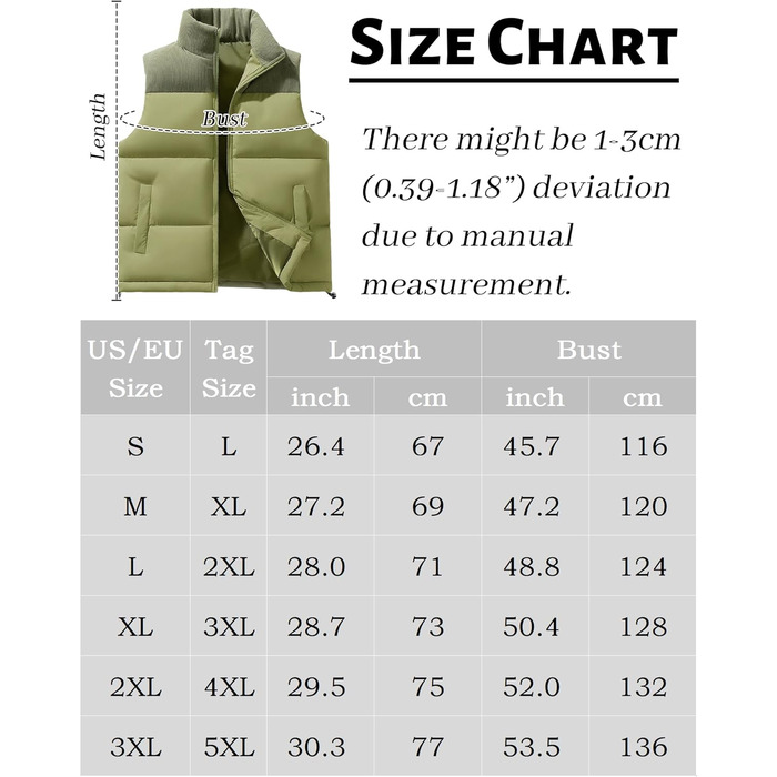 Чоловіча жилетка AIEOE з утеплювачем, без рукавів, тепла зимова жилетка, для активного відпочинку, кордур, розміри S-3XL (зелений, M)