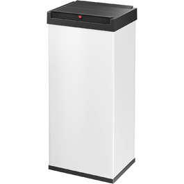 Відро для сміття Hailo Big-Box Swing XL, 52 л, нержавіюча сталь, самозакривний кришкою, з кріпленням для мішка, кухонне, Made in Germany, біле