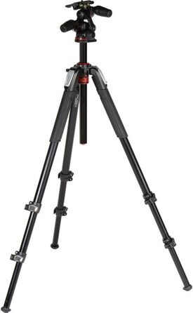 Штатив Manfrotto 055XPRO3 з триноголовою – професійний штатив з алюмінію, 3 секції, для DSLR та аксесуарів