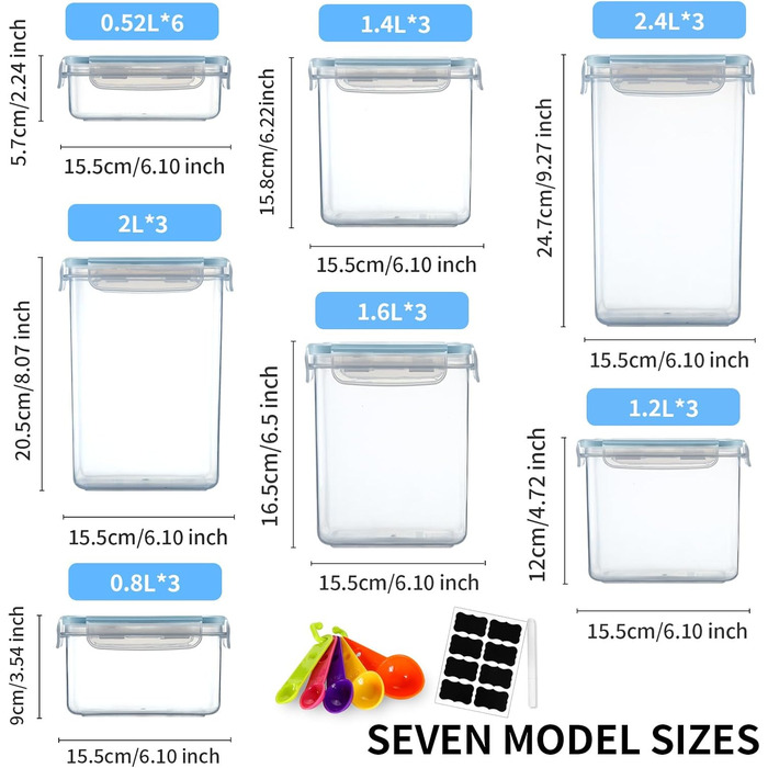 Набір контейнерів для їжі 10 шт. 1л, BPA-free, герметичні, для зберігання та заморожування