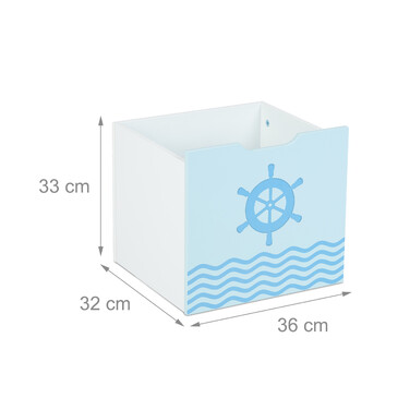 Relaxdays Children's Shelf with Roof in a Nautical Design