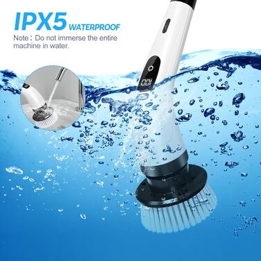 Electric Cleaning Brush, Battery-Powered Cleaning Brush, Electric Cleaning Brush for Bathroom, Electric Scrub Brush, with 8 Interchangeable Drill Brush Heads