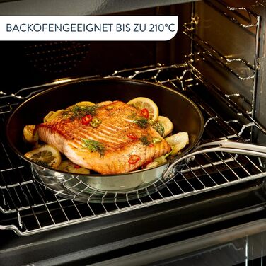 Сковорода Tefal Jamie Oliver Cook's Classics 28 см, індукційна, антипригарна, з термоіндикатором, нержавіюча сталь