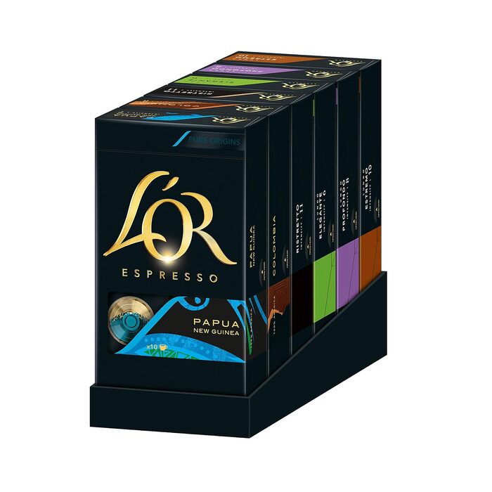 Кавові капсули L'OR для Nespresso, набір-асорті (Probierbox), 100 капсул (10 паків по 10 шт)