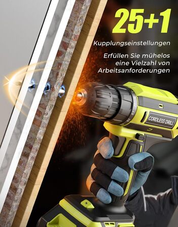 Акумуляторний шуруповерт-дрель 20V, 56 шт. в наборі, 42Nm, LED-підсвітка, для дому та ремонту