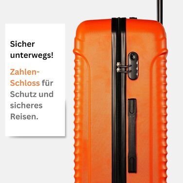 NOWI® Las Palmas: Компактний валіза на колесах 55x40x20 см (34л), помаранчевий, підходить для Ryanair, Lufthansa та інших авіакомпаній. Розмір M