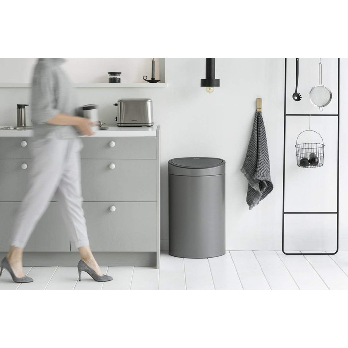 Відро для сортування сміття Brabantia з сенсорною кришкою, 2 відра (10л / 23л), Бежеве, 33 літри, Platinum
