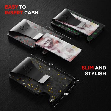 Чоловічий Slim гаманець з карбону з RFID захистом | Картхолдер | Міні-гаманець | Кредитна картка еталон | Тонкий портмоне | Карбон червоний