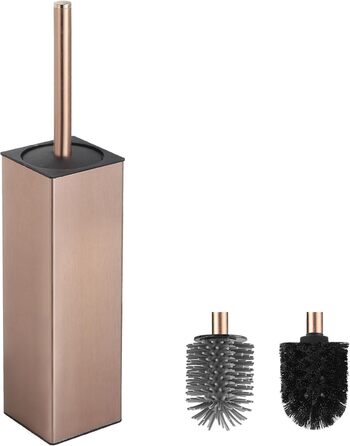 Набір для туалету BVL з щіткою та тримачем, метал, рожеве золото, 2 насадки