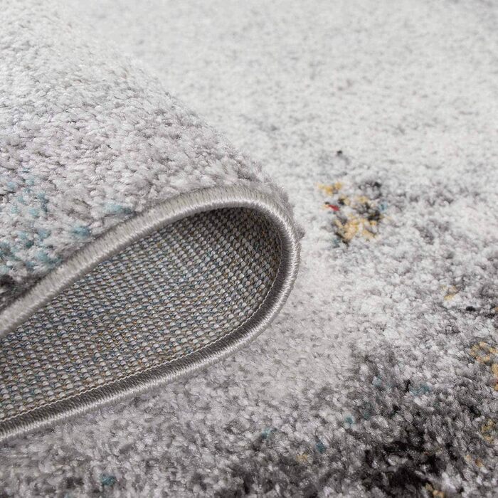 Килим Kurzflor Teppich з коротким ворсом для вітальні, спальні та дитячої кімнати. Сучасний дизайнерський килим TC-Fashion 6114 в сірому кольорі (Multi Achat, 160x220 см)