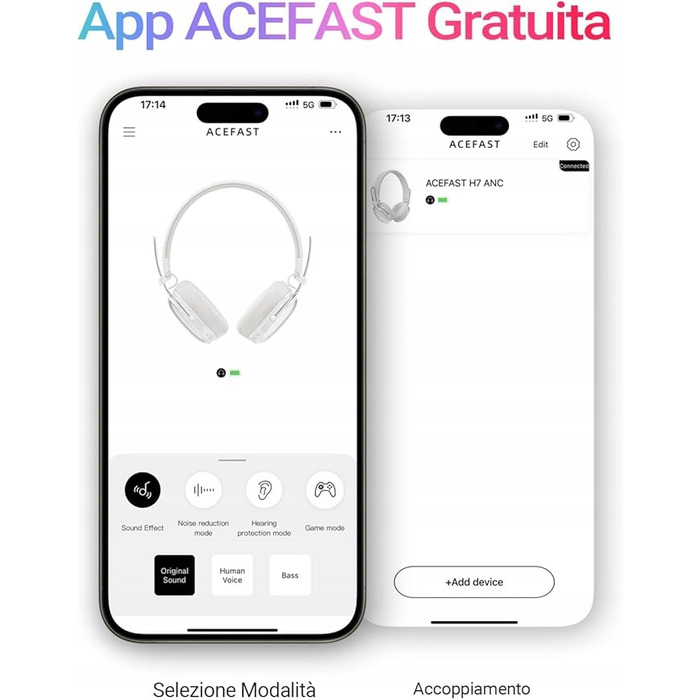 Навушники накладні Bluetooth ACEFAST H7 з ANC, 60 год роботи, 7 змінних кольорів