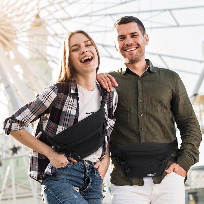 Спортивна нагрудна сумка YaKuss, велика водонепроникна поясна сумка через плече, регульований ремінь для бігу, подорожей, чорна