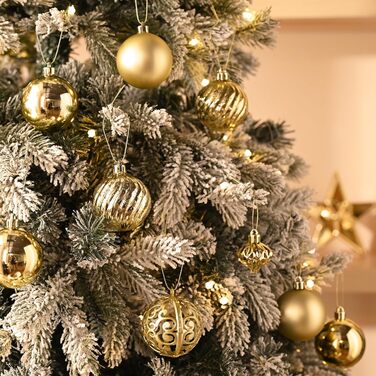 100 шт. новорічні кулі Valery Madelyn (золоті) з подарунковим набором – прикраси для ялинки