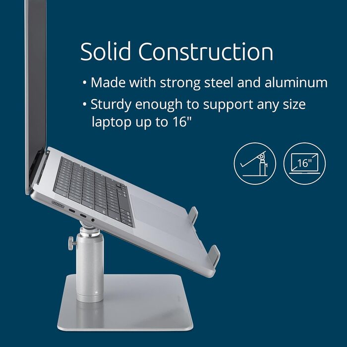 Підставка для ноутбука Kensington K50424WW до 16 дюймів з регулюванням висоти та кута нахилу, з вентиляцією та місцем для зберігання