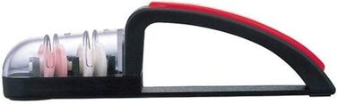Керамічна ручна точилка для ножів MinoSharp 440-BR Plus, чорна/червона