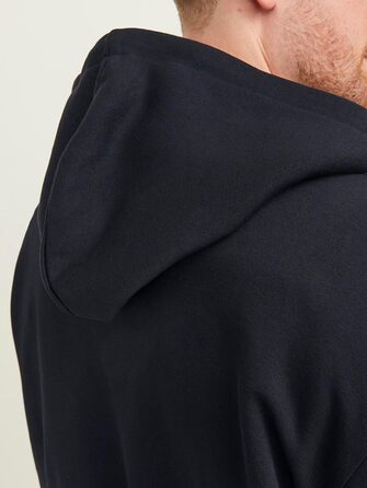 Куртка Jack & Jones Plus Size з капюшоном, чорна, 6XL
