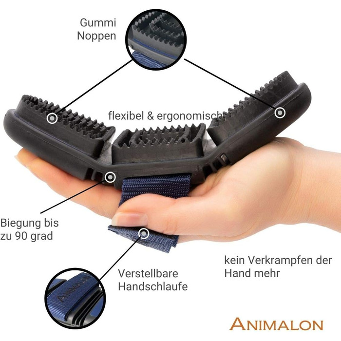 Штригучка для собак Kurzhaar Animalon | Штригучка для собак з короткою шерстю | Інноваційна щітка для собак для щадного догляду за шерстю (Блакитна)