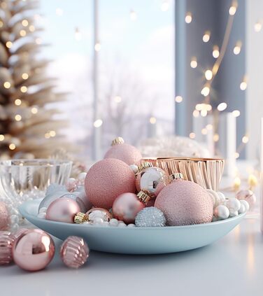 Набір прикрас на ялинку 36 шт. блакитні кулі, новорічний декор, ялинкові прикраси, блакитні кулі для ялинки, святковий декор для дому, 6 см