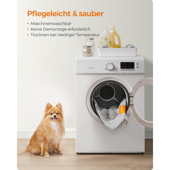 Підстилка для собак та котів Feandrea, 60 x 45 см, сіра, S, машинного прання та сушки, неслизька